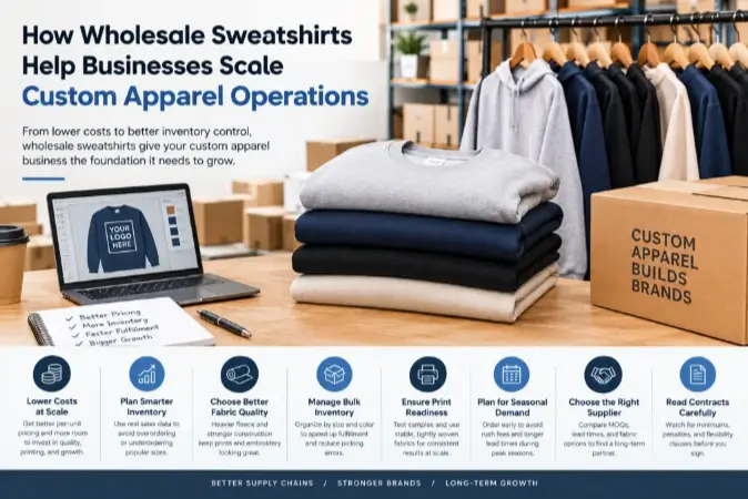 How Wholesale Sweatshirts Help Businesses Scale Custom Apparel Operations
